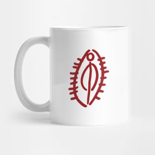 Hand drawn small vulva - "The Monica" red Mug